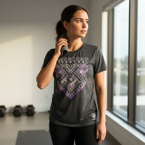 American Fighter Womens Short Sleeve Training Division Athletic T-Shirt Charcoal